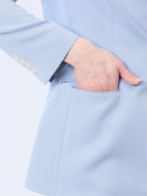 ホップサック スリムフィット 2ボタンジャケット サックス