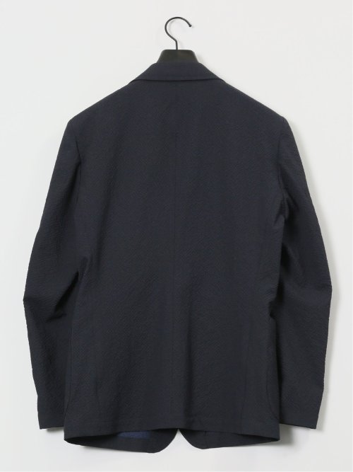 ドットプリント スリムフィット 2ボタンジャケット 紺(セットアップ可能)