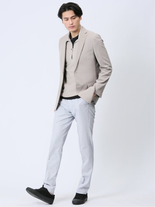 ホップサック スリムフィット 2ボタンジャケット ベージュ