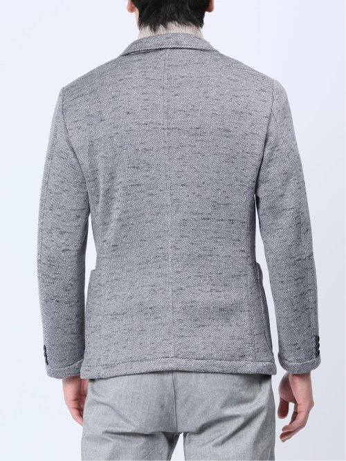 セーターフリースカルゼ スリムフィット 2ボタンジャケット グレー