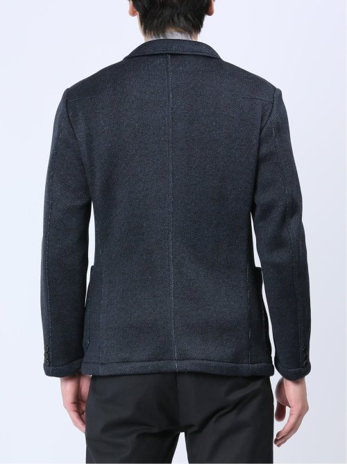 セーターフリースカルゼ スリムフィット 2ボタンジャケット 紺