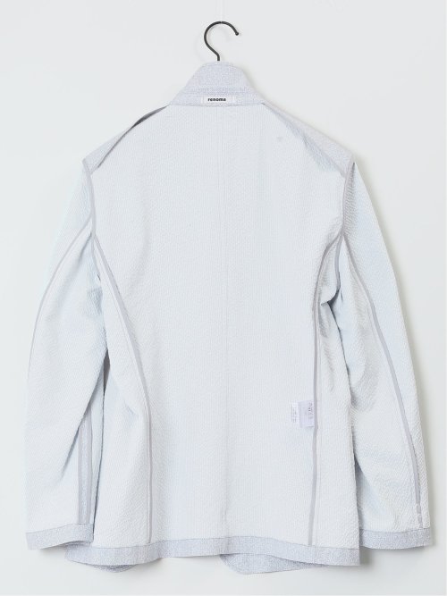 軽量 スリムフィット 2ボタンジャケット プリントライトグレー(セットアップ可能)