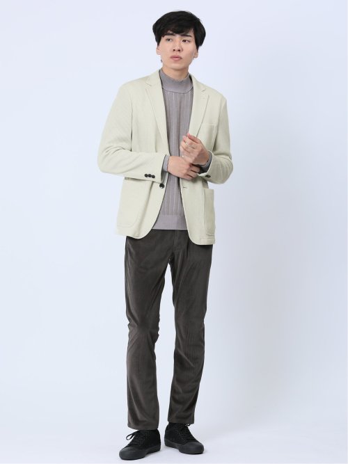 クォーターゲージ スリムフィット 2ボタンジャケット アイボリー