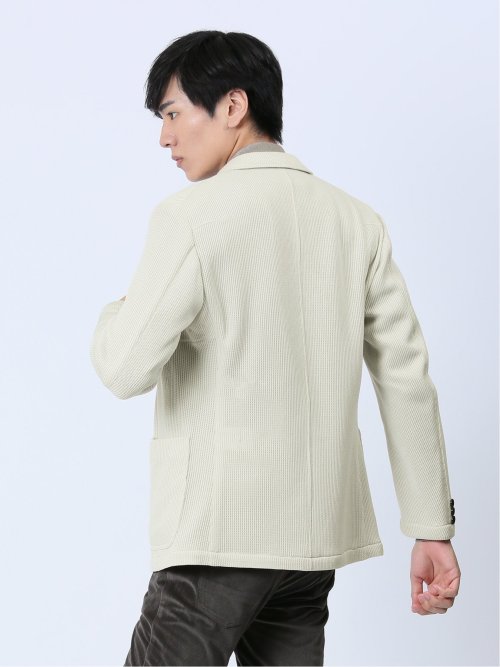 クォーターゲージ スリムフィット 2ボタンジャケット アイボリー