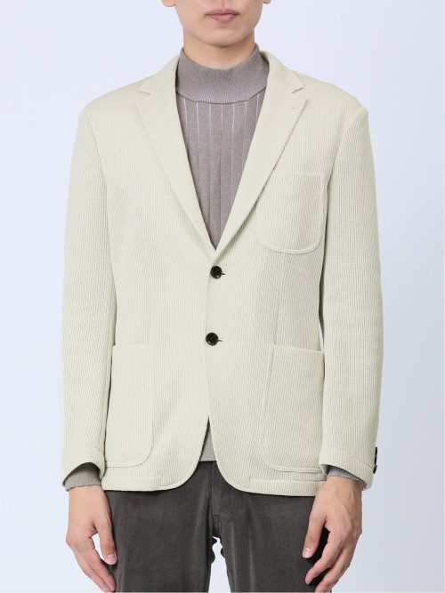 クォーターゲージ スリムフィット 2ボタンジャケット アイボリー