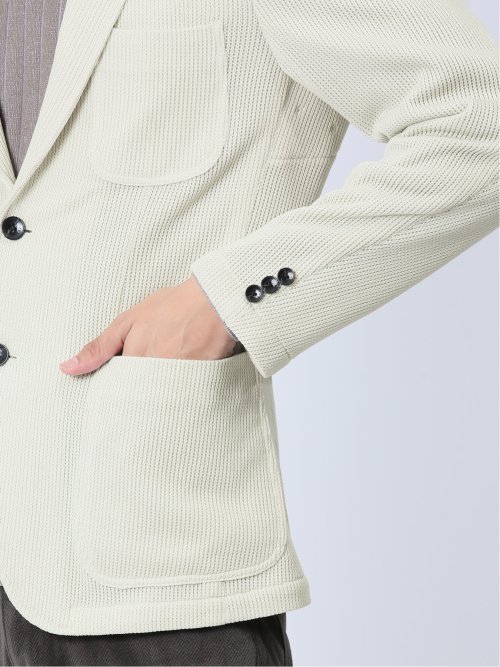 クォーターゲージ スリムフィット 2ボタンジャケット アイボリー