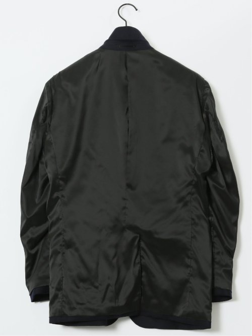 ストレッチウール スリムフィット 2ボタンジャケット 紺