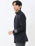 ストレッチウール スリムフィット 2ボタンジャケット 紺