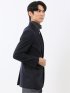 ストレッチウール スリムフィット 2ボタンジャケット 紺