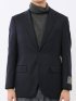 ストレッチウール スリムフィット 2ボタンジャケット 紺