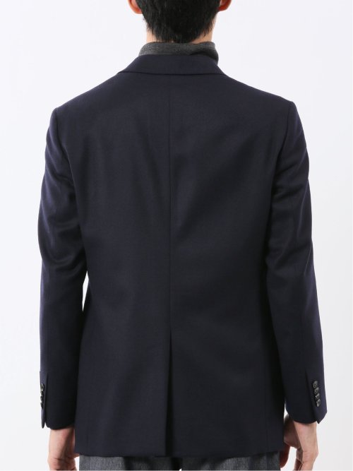 ストレッチウール スリムフィット 2ボタンジャケット 紺
