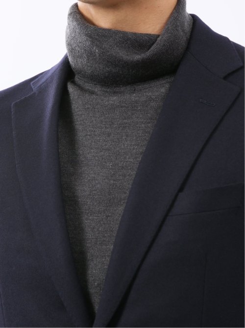 ストレッチウール スリムフィット 2ボタンジャケット 紺