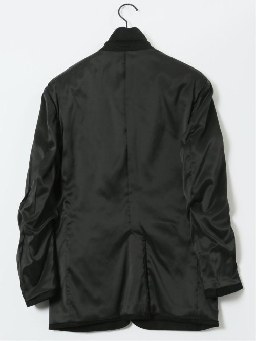 ストレッチウール スリムフィット 2ボタンジャケット 黒