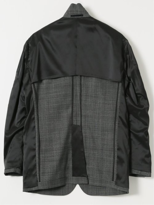 SUPER140'S レギュラーフィット 2ボタン ジャケット グレンチェックグレー(セットアップ可能)