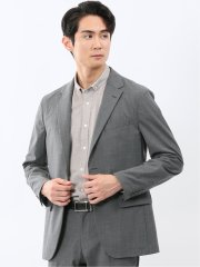 ストレッチウォッシャブル ウール混 スリムフィット 2ボタンジャケット(セットアップ可能)