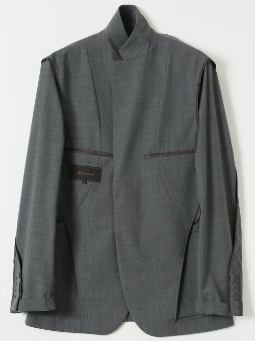 ストレッチウォッシャブル ウール混 スリムフィット 2ボタンジャケット(セットアップ可能)