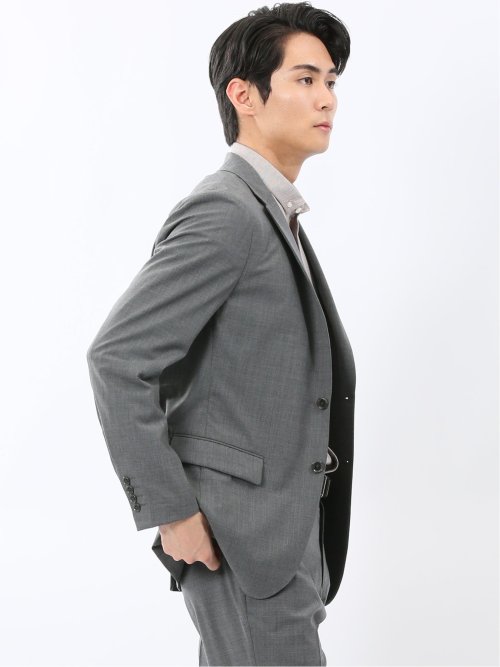 ストレッチウォッシャブル ウール混 スリムフィット 2ボタンジャケット(セットアップ可能)