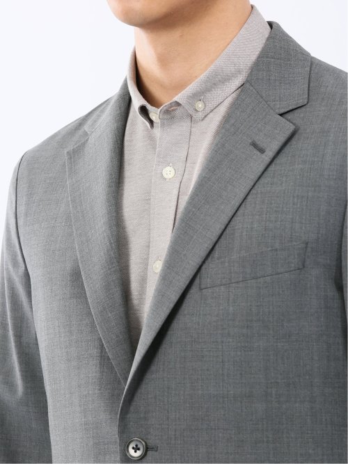 ストレッチウォッシャブル ウール混 スリムフィット 2ボタンジャケット(セットアップ可能)