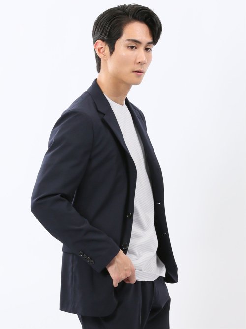 ストレッチウォッシャブル ウール混 スリムフィット 2ボタンジャケット(セットアップ可能)