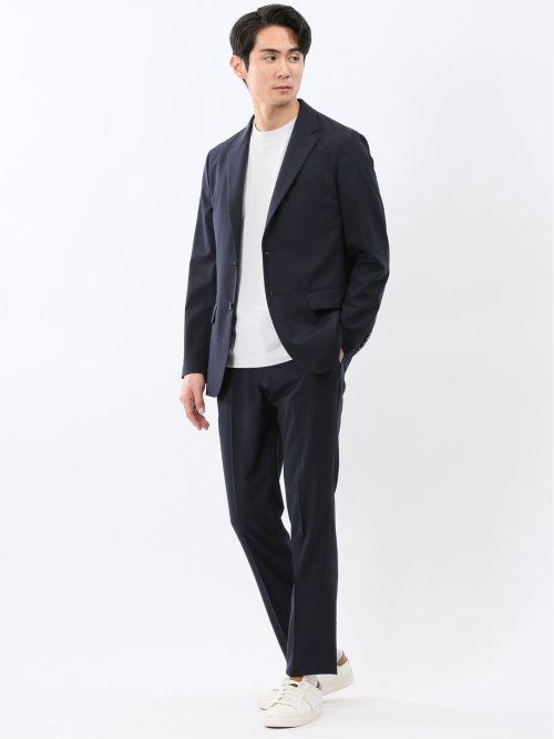 ストレッチウォッシャブル ウール混 スリムフィット 2ボタンジャケット(セットアップ可能)