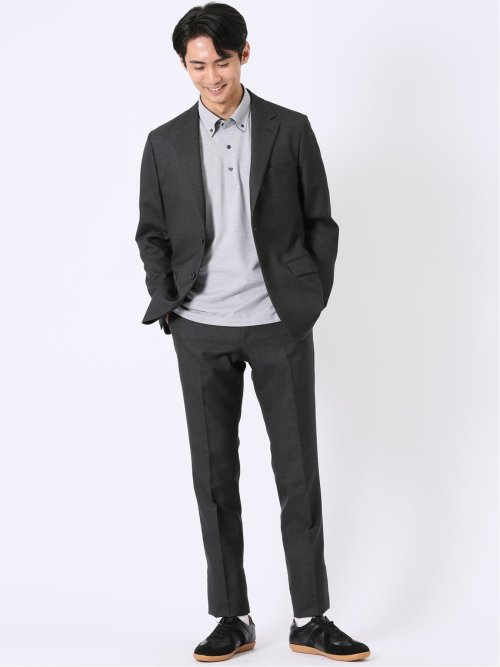 アバントドライ スリムフィット 2ボタン ジャケット デニム調(セットアップ可能)