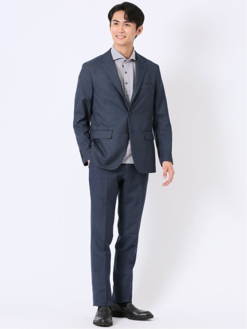 アバントドライ スリムフィット 2ボタン ジャケット デニム調(セットアップ可能)
