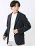 ジャケット メンズ ビジネス ストレッチ ウォッシャブル スリム 2ボタン テーラード 尾州 先染め ニット ジャージ