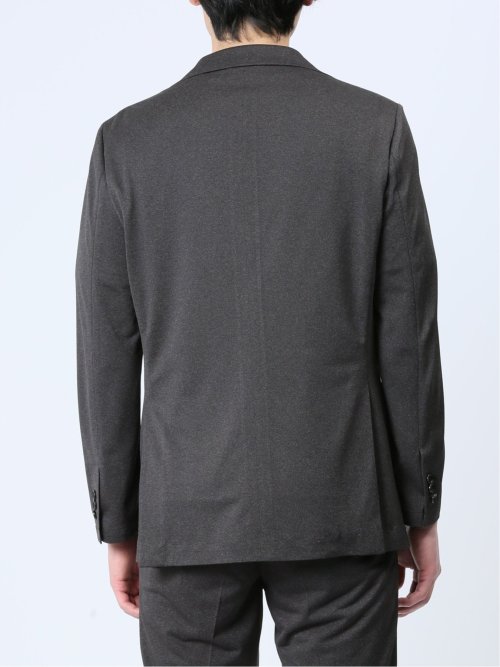 デニム調 スリムフィット 2ボタンジャケット 黒(セットアップ可能)