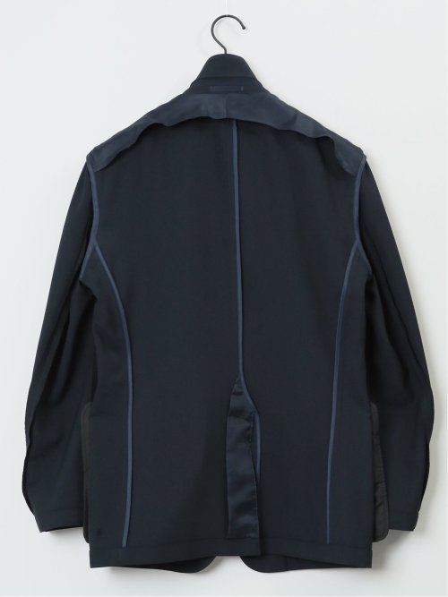 軽量メッシュ スリムフィット 2ボタンジャケット 紺(セットアップ可能)