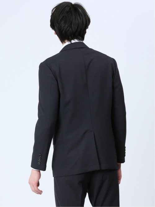 軽量メッシュ スリムフィット 2ボタンジャケット 紺(セットアップ可能)