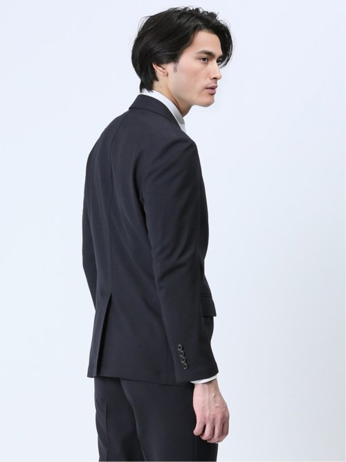 軽量メッシュ スリムフィット 2ボタンジャケット 紺(セットアップ可能)