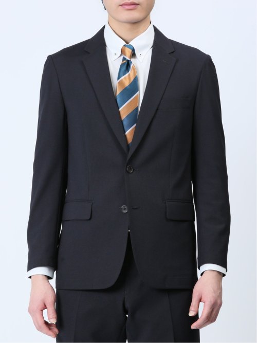 軽量メッシュ スリムフィット 2ボタンジャケット 紺(セットアップ可能)