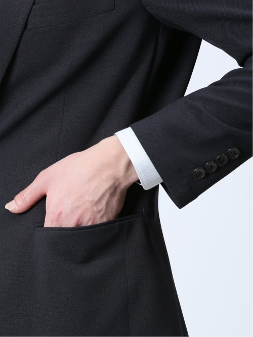 軽量メッシュ スリムフィット 2ボタンジャケット 紺(セットアップ可能)