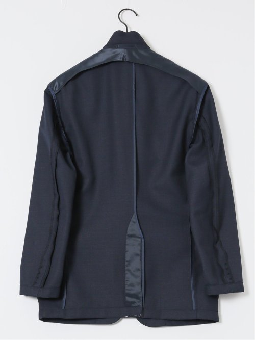 ウール混 レギュラーフィット 2ボタンジャケット 組織紺