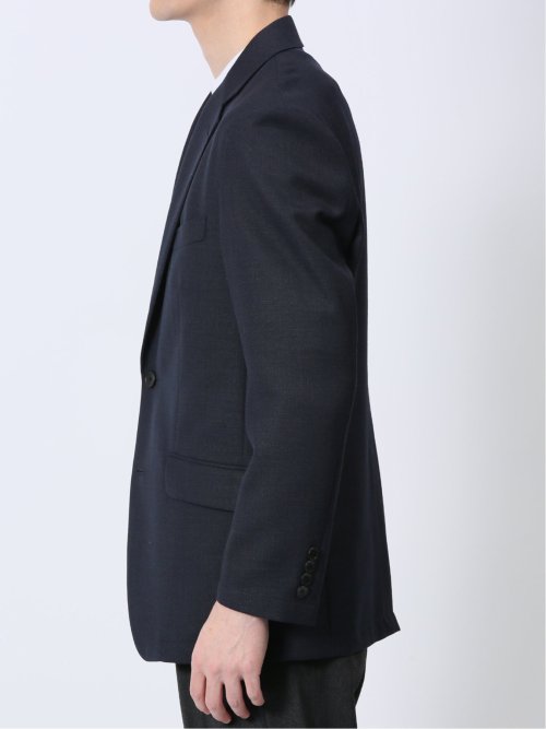 ウール混 レギュラーフィット 2ボタンジャケット 組織紺