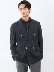 シワレス ストレッチ 吸水速乾 スリムフィット ダブル ブレザー