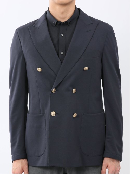 シワレス ストレッチ 吸水速乾 スリムフィット ダブル ブレザー