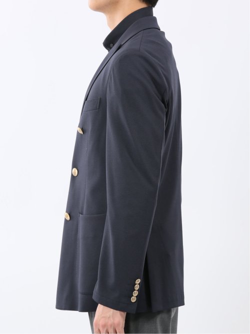 シワレス ストレッチ 吸水速乾 スリムフィット ダブル ブレザー