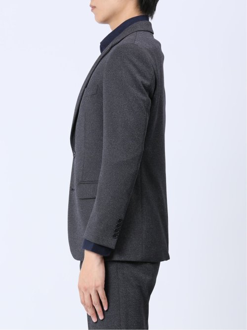 ストレッチジャージ スリムフィット 2ボタンジャケット グレー(セットアップ可能)