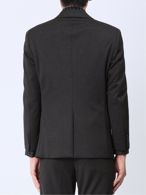 ストレッチジャージ スリムフィット 2ボタンジャケット こげ茶(セットアップ可能)