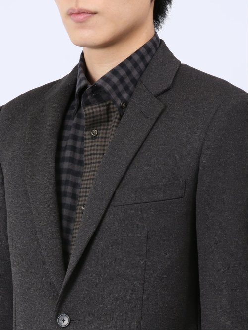 ストレッチジャージ スリムフィット 2ボタンジャケット こげ茶(セットアップ可能)