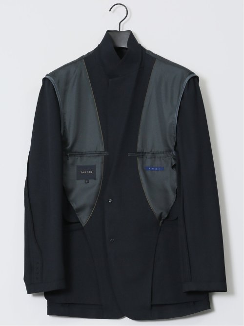 軽量メッシュ レギュラーフィット 2ボタンジャケット 紺(セットアップ可能)