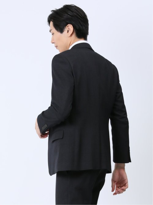 Woolen Tec On スリムフィット 2ボタンジャケット チェック紺(セットアップ可能)