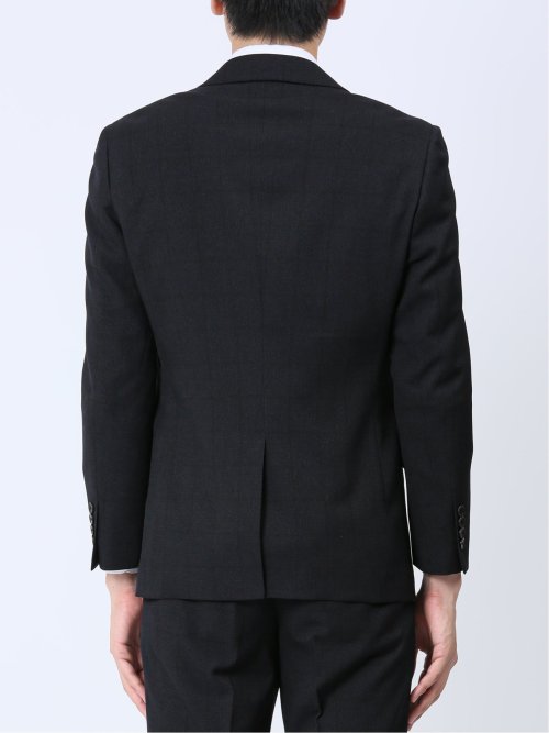 Woolen Tec On スリムフィット 2ボタンジャケット チェック紺(セットアップ可能)