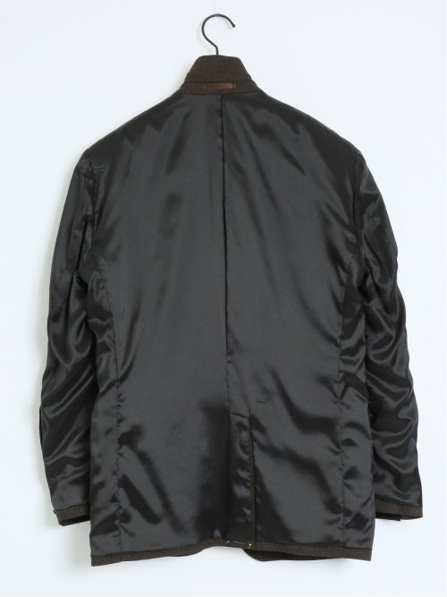 Woolen Tec On スリムフィット 2ボタンジャケット 千鳥こげ茶(セットアップ可能)