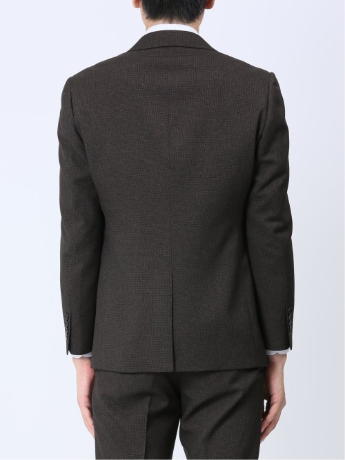 Woolen Tec On スリムフィット 2ボタンジャケット 千鳥こげ茶(セットアップ可能)