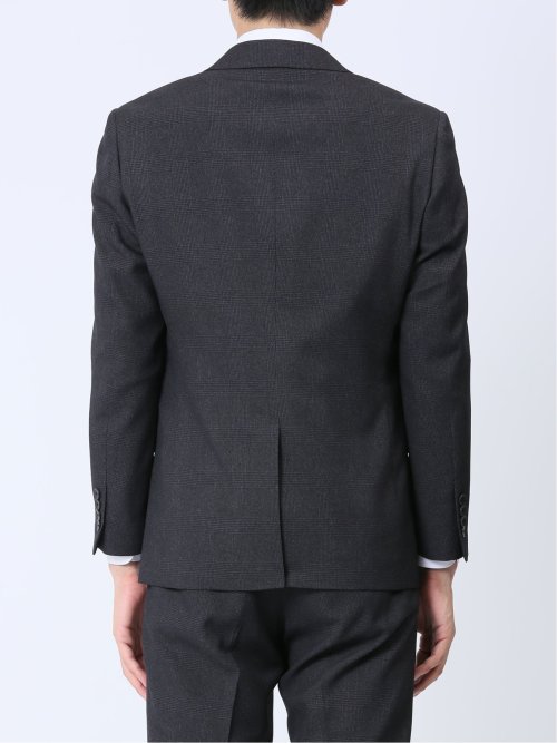Woolen Tec On スリムフィット 2ボタンジャケット チェックグレー(セットアップ可能)