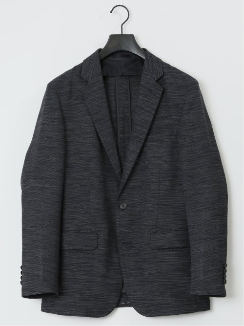 からみ調 スリムフィット 2ボタンジャケット 組織黒