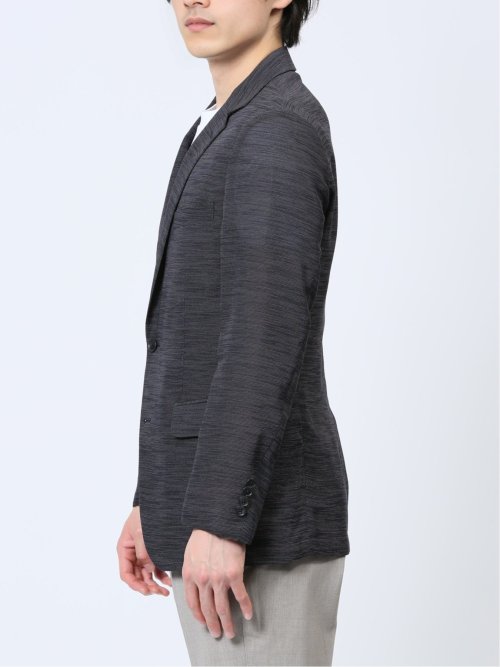 からみ調 スリムフィット 2ボタンジャケット 組織黒