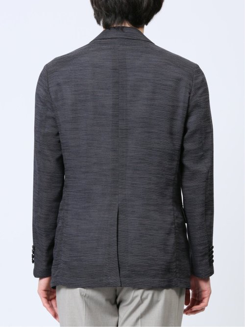 からみ調 スリムフィット 2ボタンジャケット 組織黒